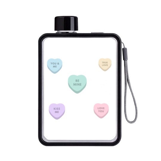 CANDY HEART Flat Water Bottles