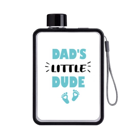 Dad's Little Dude Cute Toddler Clothes For Boy Flat Water Bottles