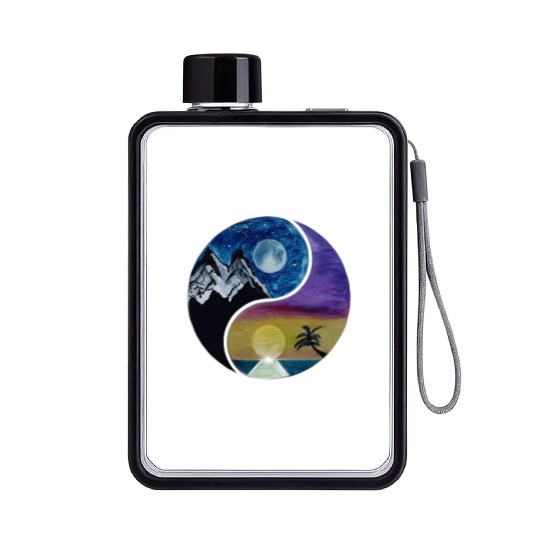 Explore more mountains & oceans wanderlust guided Flat Water Bottles