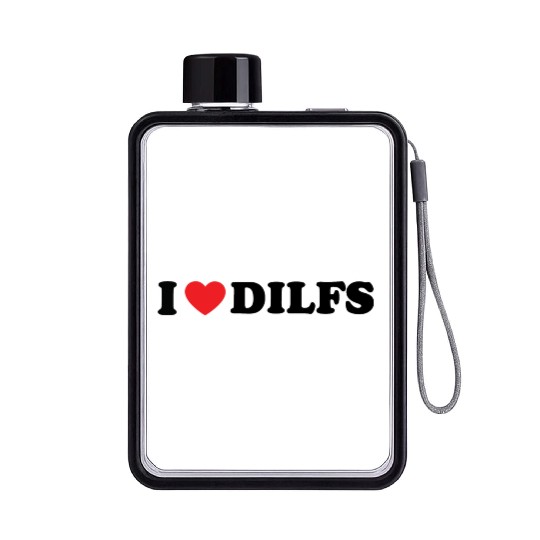 I Love Dilfs I Heart Dilfs Flat Water Bottles