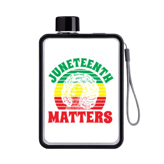 Juneteenth Matters African 1865 Black American Flat Water Bottles