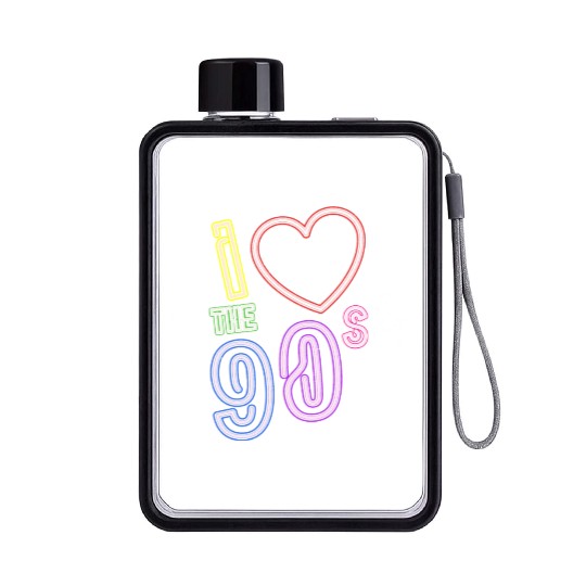 i love 90s - Retro Old School Flat Water Bottles