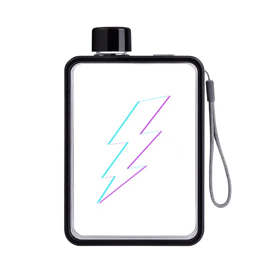 Lightning Bolt Vaporwave Storm Lightning Flat Water Bottles