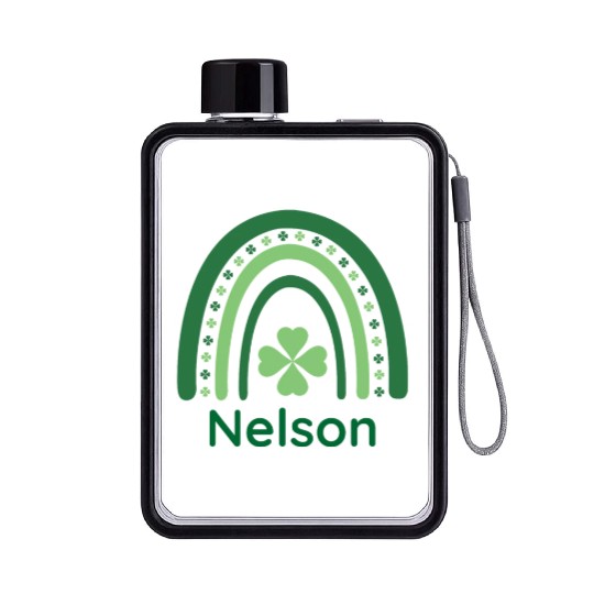 Nelson Clover Charm Boho Rainbow Flat Water Bottles
