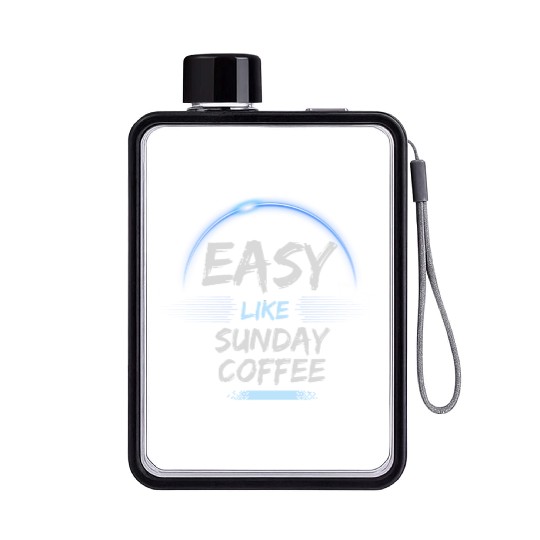 easy like sunday coffee Flat Water Bottles