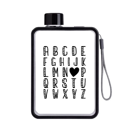ALPHABET ABC I LOVE YOU VALENTINE'S DAY Flat Water Bottles