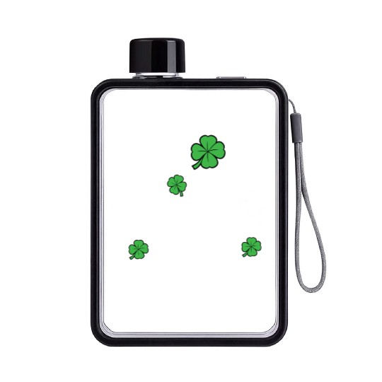 One Lucky Dog Mom Funny St Patricks day Flat Water Bottles