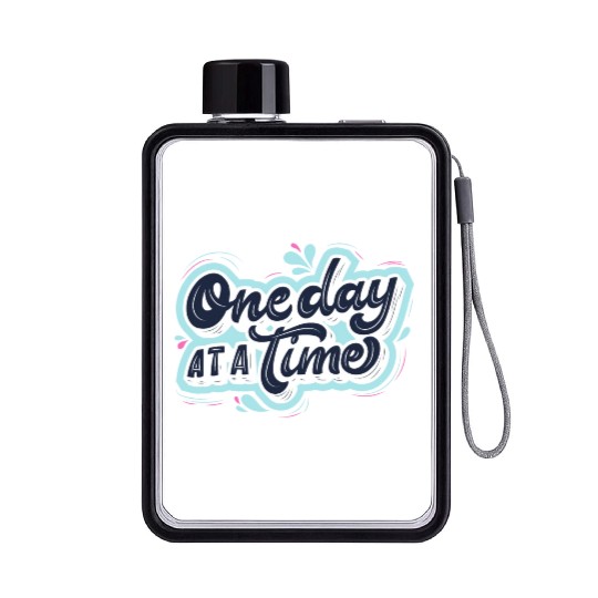 One day at a time Flat Water Bottles