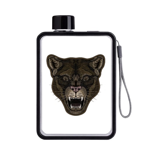 Mountain Lion Graphix Flat Water Bottles