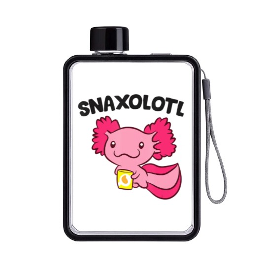 Axolotl Lover Snaxolotl Kawaii Axolotl Food Sweets Flat Water Bottles