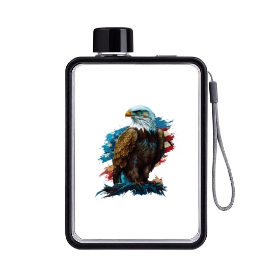 America is Worth Fighting For American Bald Eagle Flat Water Bottles