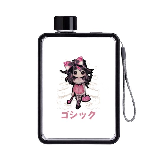 Gothic Lolita Chibi Witch Kawaii Anime Wicca Flat Water Bottles