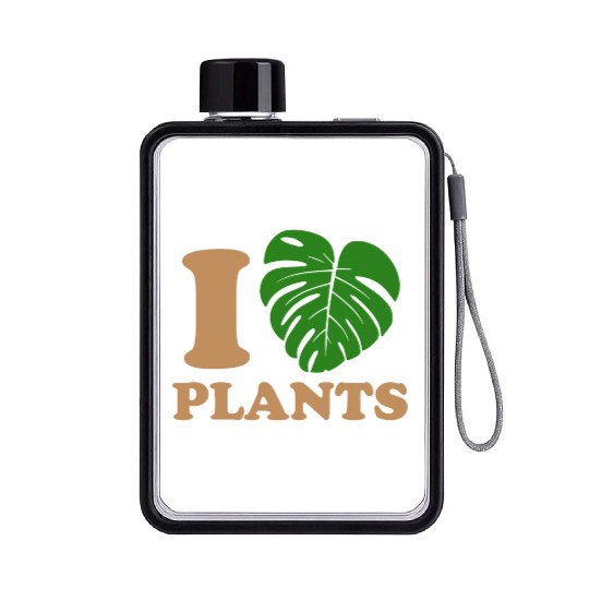 I love plants Flat Water Bottles