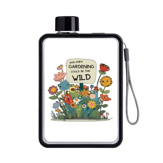 Gardening Gone Wild - A Wildflower Garden Design Flat Water Bottles