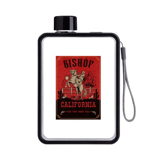 bishop California wild west town Flat Water Bottles