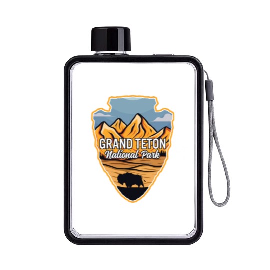 Grand Teton US National Park Arrowhead Mountain Flat Water Bottles