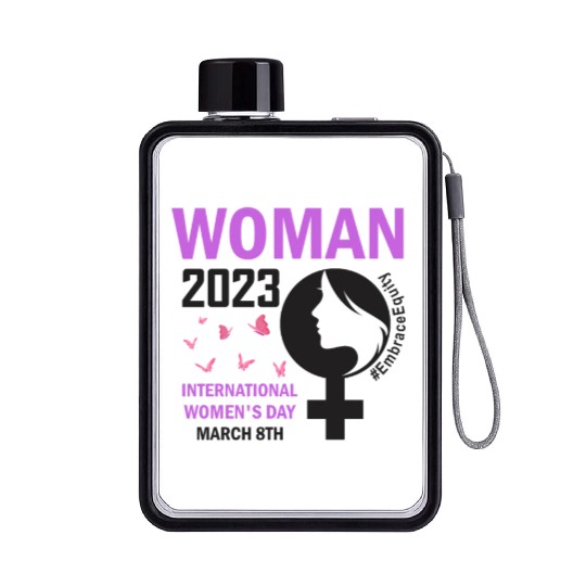 International Women's Day 2023 Embrace Equity Flat Water Bottles