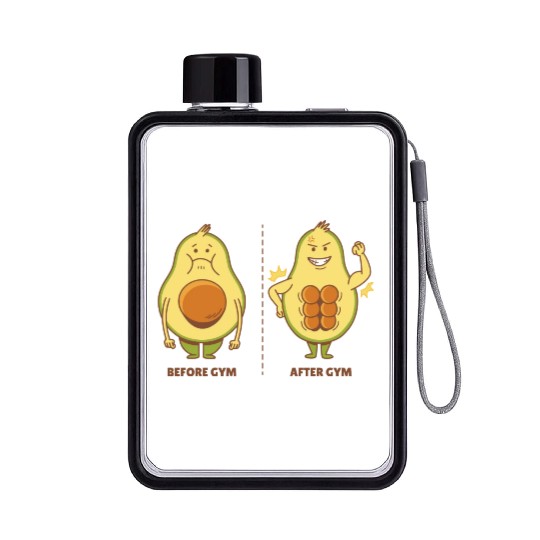 Avocado Gym Flat Water Bottles