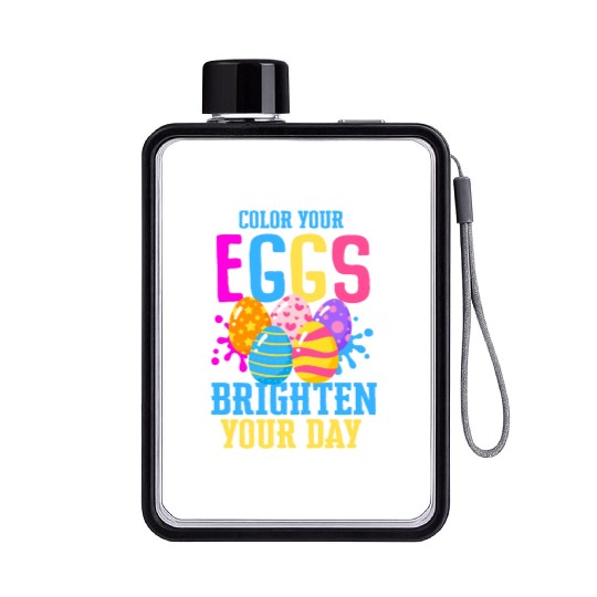 Easter Colorful Egg Dye Rabbit Egg Hunt Flat Water Bottles