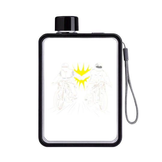 Motorcycle Passion Gasoline In The Veins Flat Water Bottles