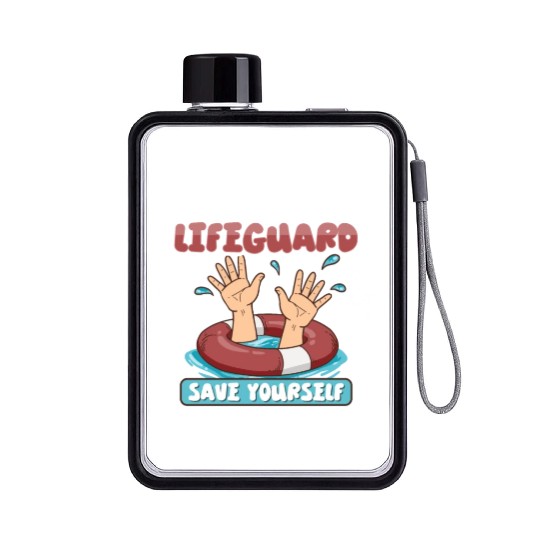 Swimmer Scuba Diving Lifeguard Water Sport Flat Water Bottles