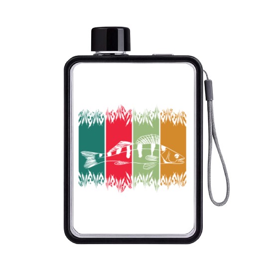 Walleye - walleye fishing Flat Water Bottles