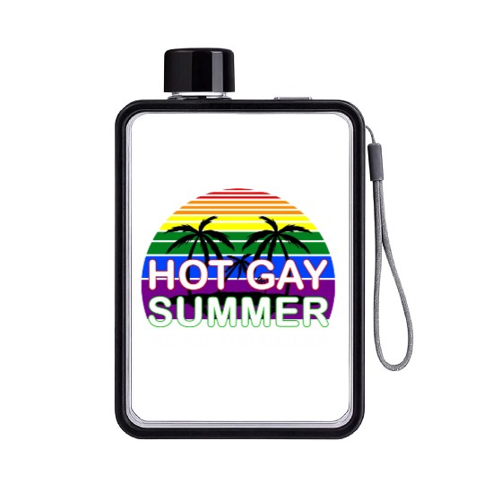 Hot Gay Summer We Are The Snacks LGBT Apparel Flat Water Bottles