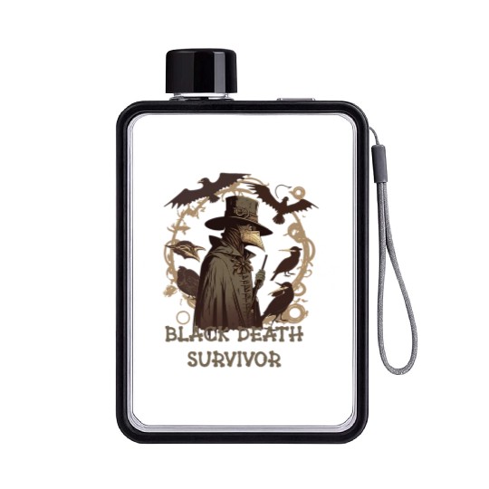 plague doctor Flat Water Bottles