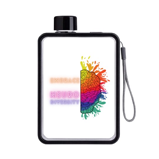 NEURODIVERSITY embrace brain awareness Flat Water Bottles