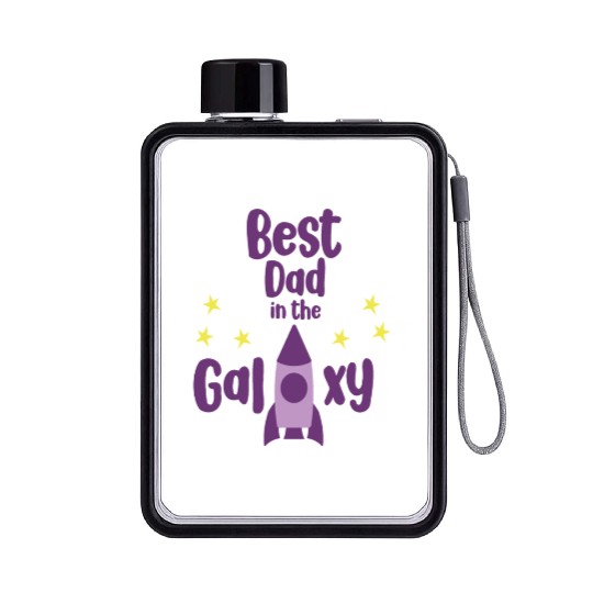 Best Dad in The Galaxy Cool Flat Water Bottles