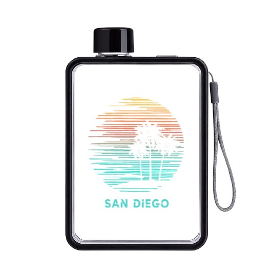 San Diego California Cool Souvenir Vacation Flat Water Bottles