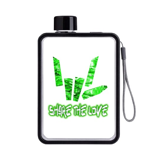 Share The Love Green 1 Flat Water Bottles