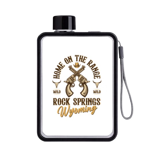 RockSprings Wyoming wild west town Flat Water Bottles