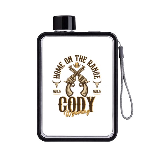 Cody Wyoming wild west town Flat Water Bottles
