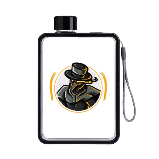 Plague Doctor Plague Doctor Mask Medicines Flat Water Bottles