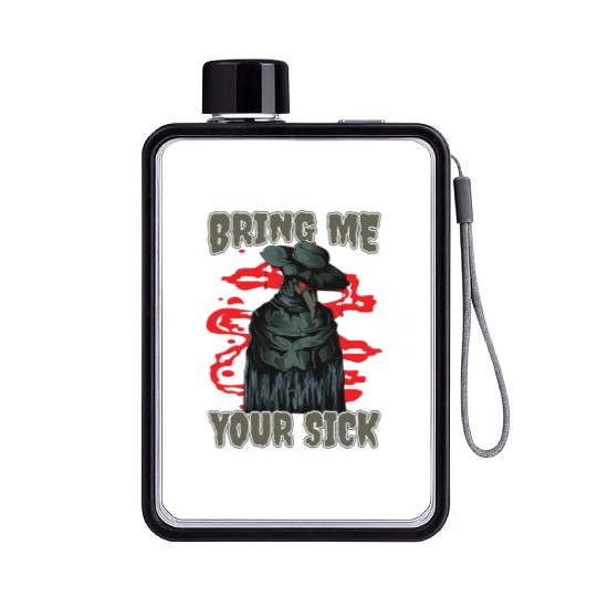 Plague Doctor Plague Doctor Mask Medicines Flat Water Bottles