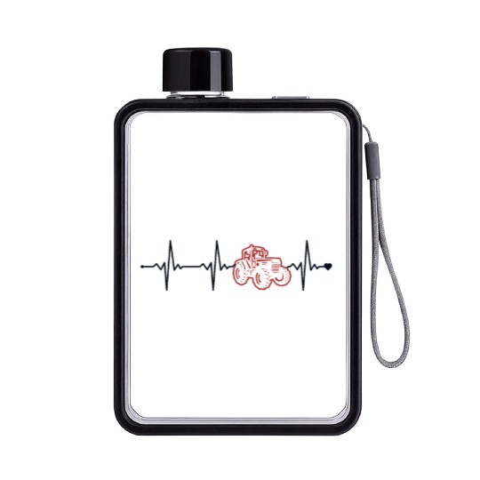 Farmer Heartbeat Agribusiness Agriculture Rancher Flat Water Bottles