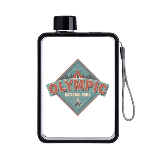 Washington State National Park Vintage US Camping Flat Water Bottles