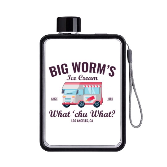 Big Worm s Ice Cream What chu Want Humor Style Flat Water Bottles