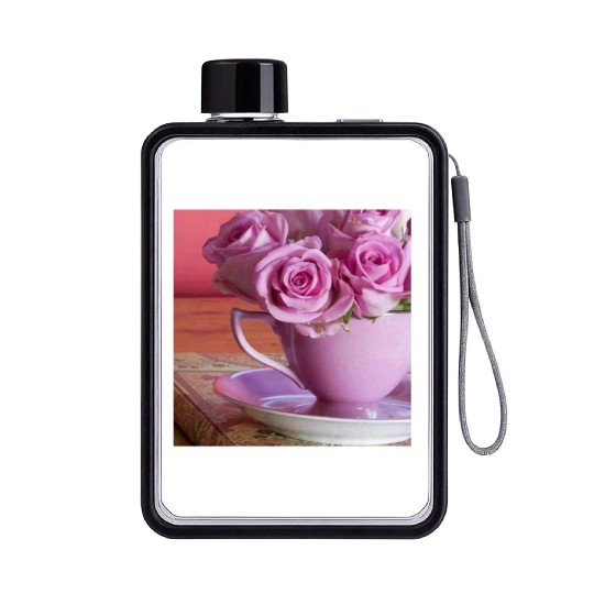 Beautiful Floral print Flat Water Bottles