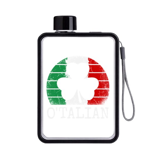 O'talian St. Patrick Italian Pride Italy Flag Flat Water Bottles