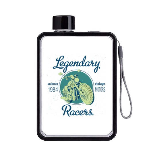 Motorcycle Bikers Racing Flat Water Bottles