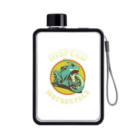 Motorcycle Bikers Racing Flat Water Bottles