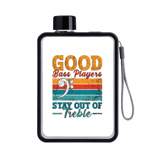 Bass Guitar Good Bass Players Stay Retro Guitarist Flat Water Bottles