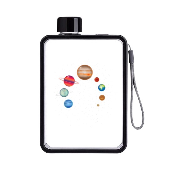 Earth Lover Celestial Body Fan Funny Galaxy Explo Flat Water Bottles