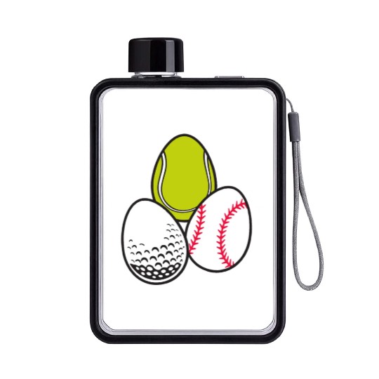 Sports Easter Egg Tennis Athletic Baseball Game Flat Water Bottles