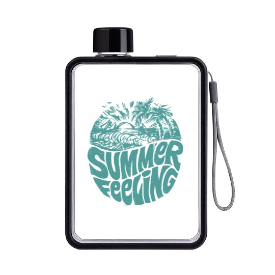 Summer Feeling Green Flat Water Bottles