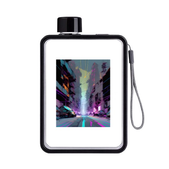Modern Gothic AI PRINT Flat Water Bottles