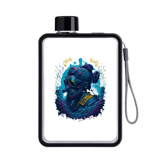 scuba diving Flat Water Bottles