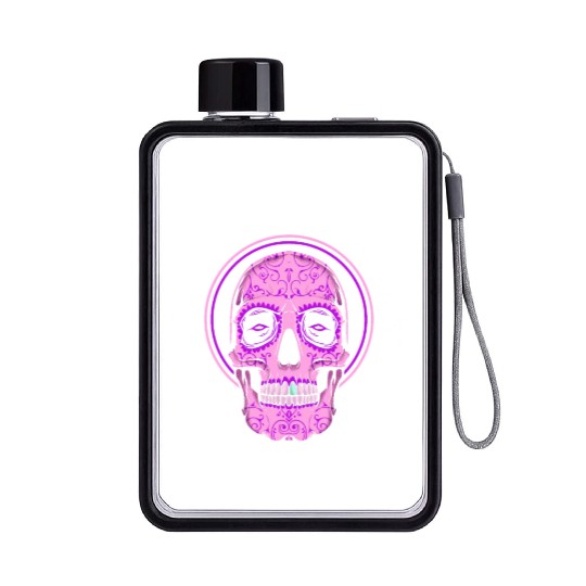 Pastel Goth Skull Stay Weird Flat Water Bottles